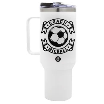 Soccer coach, Mega Tumbler με καπάκι, διπλού τοιχώματος (θερμό) 1,2L