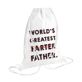 World's greatest farter, Τσάντα πλάτης πουγκί GYMBAG λευκή (28x40cm)