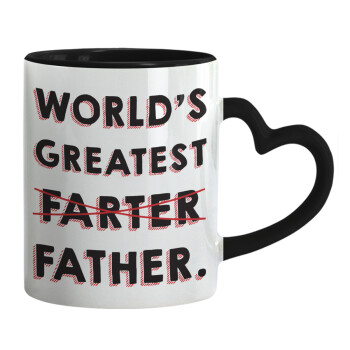 World's greatest farter, Mug heart black handle, ceramic, 330ml