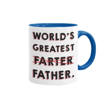 World's greatest farter, Mug colored blue, ceramic, 330ml
