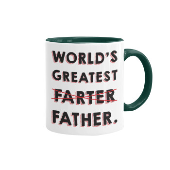 World's greatest farter, Mug colored green, ceramic, 330ml