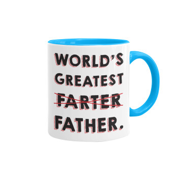 World's greatest farter, Mug colored light blue, ceramic, 330ml