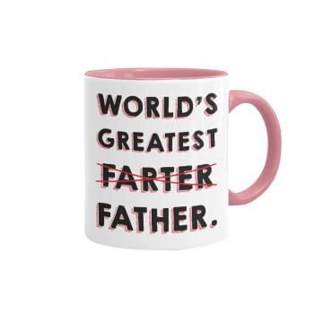 World's greatest farter, Mug colored pink, ceramic, 330ml