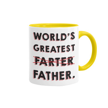 World's greatest farter, Mug colored yellow, ceramic, 330ml