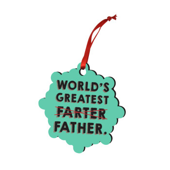 World's greatest farter, Στολίδι Χριστουγεννιάτικο στολίδι snowflake ξύλινο 7.5cm