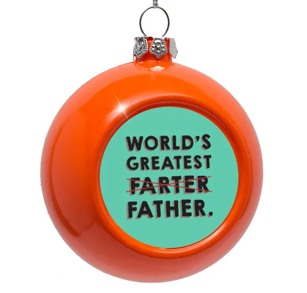 World's greatest farter — Στολίδι Χριστουγεννιάτικη μπάλα δένδρου Πορτοκαλί 8cm