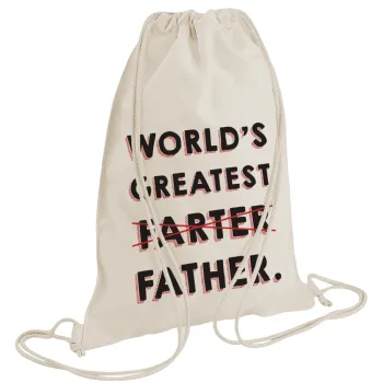 World's greatest farter, Τσάντα πλάτης πουγκί GYMBAG natural (28x40cm)