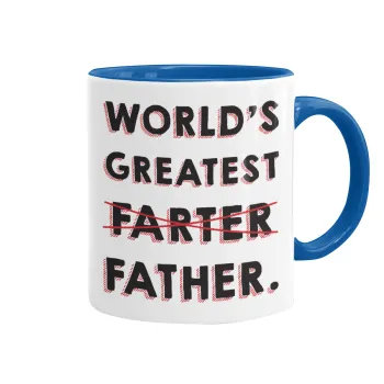 World's greatest farter, Mug colored blue, ceramic, 330ml