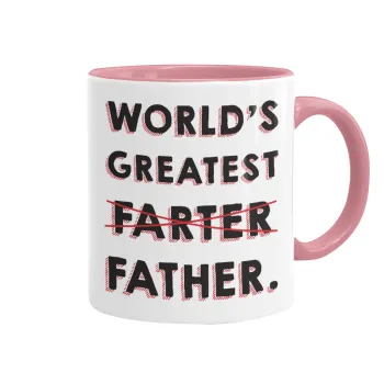 World's greatest farter, Κούπα χρωματιστή ροζ, κεραμική, 330ml