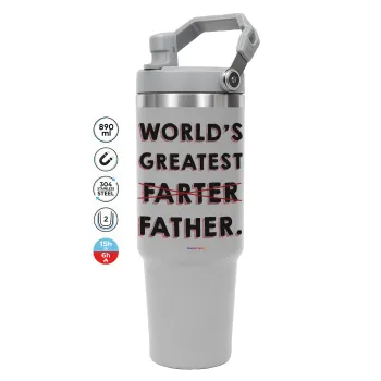 World's greatest farter, GREY color, 890ml (30oz) stainless Steel Tumbler with Handle