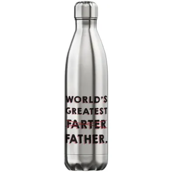 World's greatest farter, Inox (Stainless steel) hot metal mug, double wall, 750ml