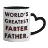 Mug heart black handle, ceramic, 330ml
