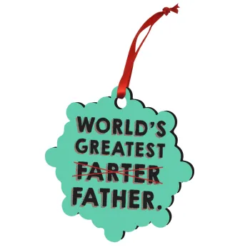 World's greatest farter, Christmas ornament snowflake wooden 7.5cm