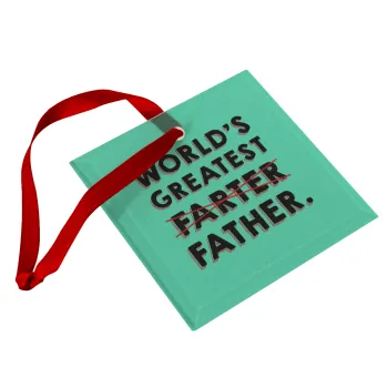 World's greatest farter, Christmas ornament, glass square ornament 9x9cm