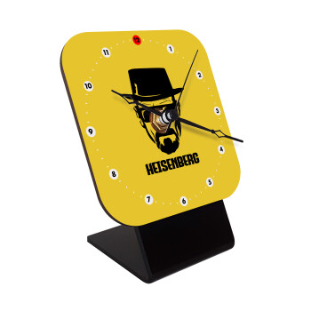 Heisenberg breaking bad, Επιτραπέζιο ρολόι ξύλινο με δείκτες (10cm)