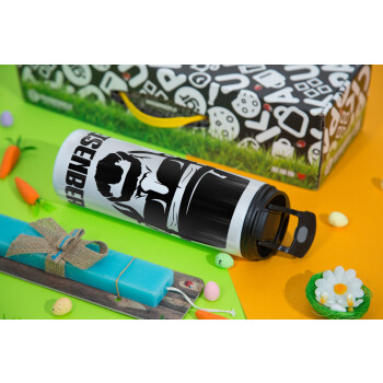 Heisenberg breaking bad, Easter candle,Travel Tumbler 2 Lids, with metal straw & cleaning brush & aromatic flat candle (30cm) (BLUE)