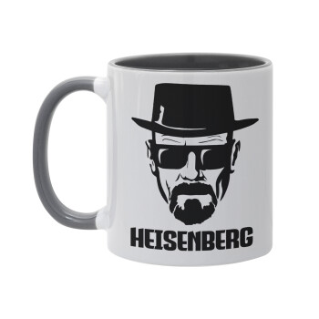Heisenberg breaking bad, Κούπα χρωματιστή γκρι, κεραμική, 330ml