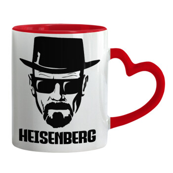 Heisenberg breaking bad, Κούπα καρδιά χερούλι κόκκινη, κεραμική, 330ml