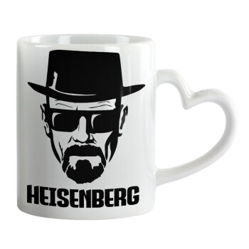Heisenberg breaking bad, Κούπα καρδιά χερούλι λευκή, κεραμική, 330ml