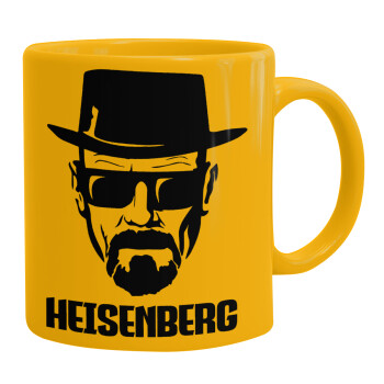 Heisenberg breaking bad, Ceramic coffee mug yellow, 330ml (1pcs)