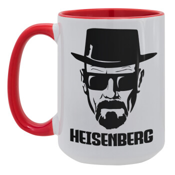 Heisenberg breaking bad, Κούπα Mega 15oz, κεραμική Κόκκινη, 450ml