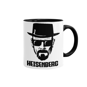 Heisenberg breaking bad, Κούπα χρωματιστή μαύρη, κεραμική, 330ml