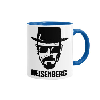 Heisenberg breaking bad, Κούπα χρωματιστή μπλε, κεραμική, 330ml