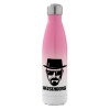 Μεταλλικό παγούρι θερμός Ροζ/Λευκό (Stainless steel), διπλού τοιχώματος, 500ml