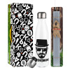 Easter candle, metallic white thermos bottle (500ml) & aromatic flat candle (30cm) (GRAY)