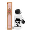 Easter Set, metallic aluminum bottle (500ml) & aromatic flat Easter candle (30cm) (PINK)