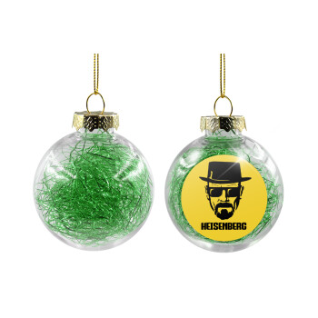 Heisenberg breaking bad, Χριστουγεννιάτικη μπάλα δένδρου διάφανη με πράσινο γέμισμα 8cm