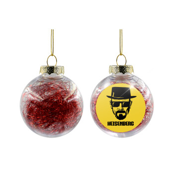 Heisenberg breaking bad, Χριστουγεννιάτικη μπάλα δένδρου διάφανη με κόκκινο γέμισμα 8cm