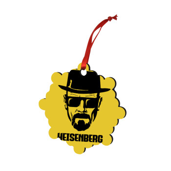 Heisenberg breaking bad, Χριστουγεννιάτικο στολίδι snowflake ξύλινο 7.5cm