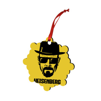 Heisenberg breaking bad, Christmas ornament snowflake wooden 7.5cm