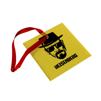 Heisenberg breaking bad, Στολίδι Χριστουγεννιάτικο στολίδι γυάλινο τετράγωνο 9x9cm