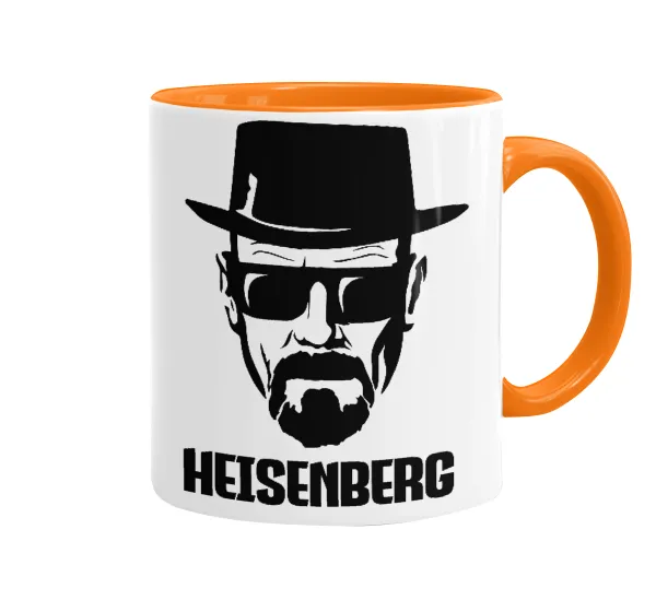 Heisenberg breaking bad — Κούπα χρωματιστή πορτοκαλί, κεραμική, 330ml