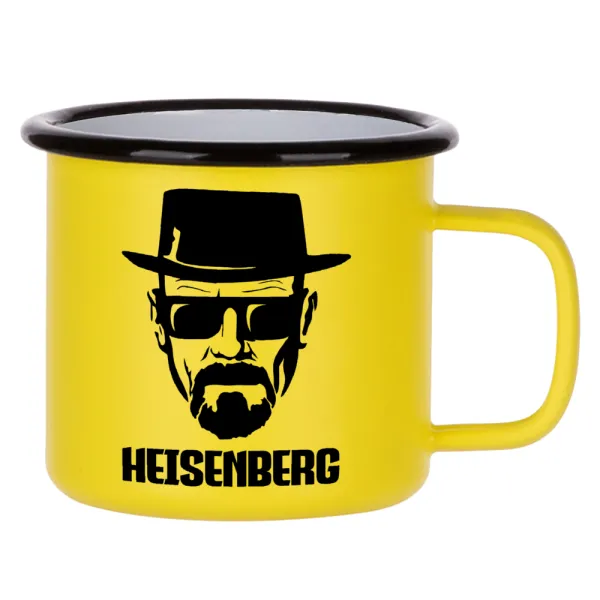 Heisenberg breaking bad — Κούπα Μεταλλική εμαγιέ ΜΑΤ Κίτρινη 360ml