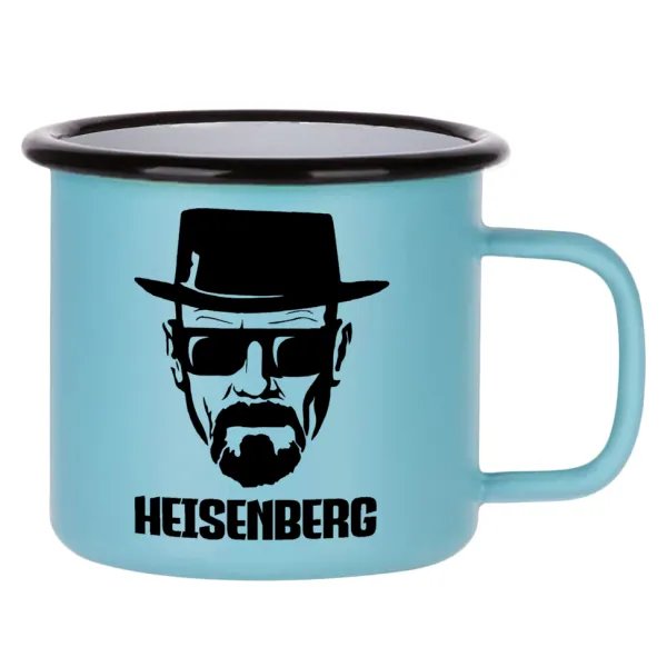 Heisenberg breaking bad — Κούπα Μεταλλική εμαγιέ ΜΑΤ σιέλ 360ml
