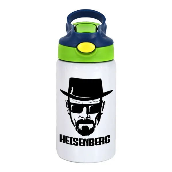 Heisenberg breaking bad — Παιδικό παγούρι θερμό, ανοξείδωτο, με καλαμάκι ασφαλείας, πράσινο/μπλε (350ml)