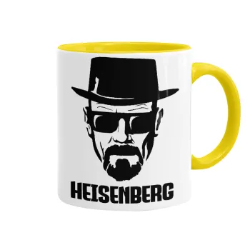Heisenberg breaking bad, Mug colored yellow, ceramic, 330ml