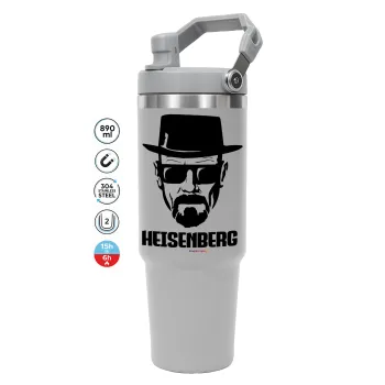 Heisenberg breaking bad, ΓΚΡΙ χρώματος Θερμός Ανοξείδωτο 890ml (30oz) με χερούλι