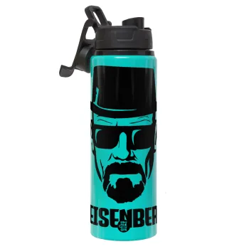 Heisenberg breaking bad, Μεταλλικό παγούρι νερού με καπάκι ασφαλείας, αλουμινίου 850ml