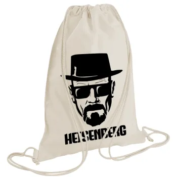 Heisenberg breaking bad, Τσάντα πλάτης πουγκί GYMBAG natural (28x40cm)