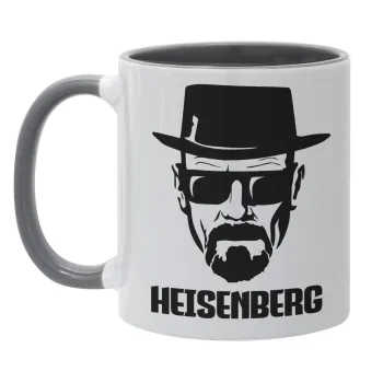 Heisenberg breaking bad, Κούπα χρωματιστή γκρι, κεραμική, 330ml