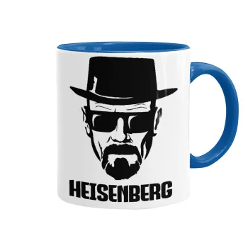 Heisenberg breaking bad, Κούπα χρωματιστή μπλε, κεραμική, 330ml