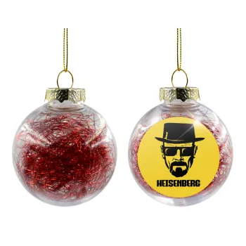 Heisenberg breaking bad, Στολίδι Χριστουγεννιάτικη μπάλα δένδρου διάφανη με κόκκινο γέμισμα 8cm
