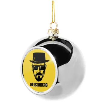Heisenberg breaking bad, Silver 8cm Christmas tree ball ornament