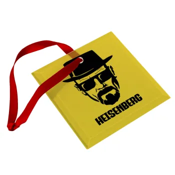 Heisenberg breaking bad, Christmas ornament, glass square ornament 9x9cm