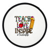 Teach, Love, Inspire, Βεντάλια υφασμάτινη αναδιπλούμενη με θήκη (20cm)