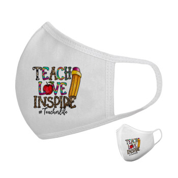 Teach, Love, Inspire, Μάσκα υφασμάτινη υψηλής άνεσης παιδική (Δώρο πλαστική θήκη)